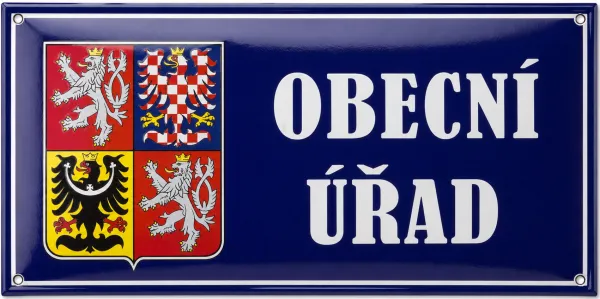 Smaltovaná cedule se státním znakem U3-urad 2